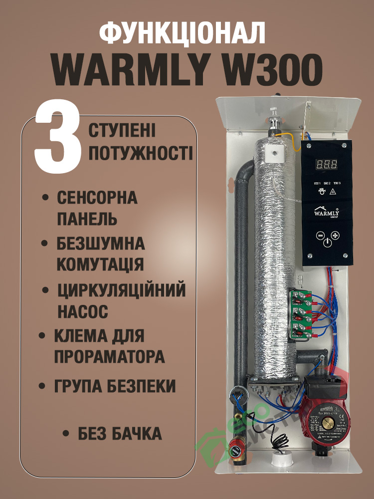 Електричні котли Warmly W300 Функціонал